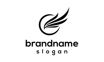Obraz premium Modern wing logo design vector