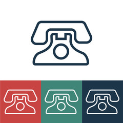 Linear vector icon with phone