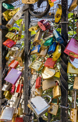 Lovers' padlocks at the Kahlenberg well
