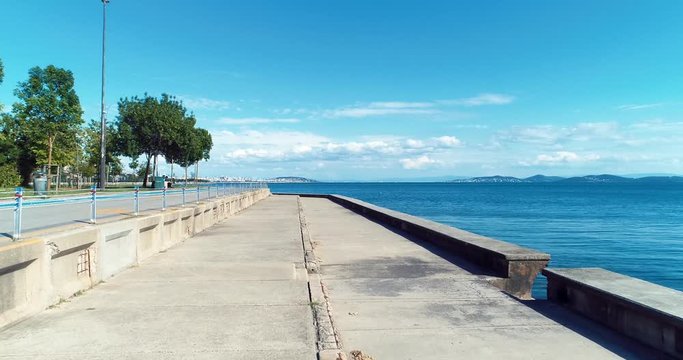 Empty Caddebostan coast, Istanbul city,Turkey, during Covid-19 Coronavirus outbreak