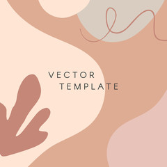Modern vector illustration with hand drawn organic shapes,textures and graphic elements.Trendy creative background for social media posts and stories,banners,invitations,branding design,covers