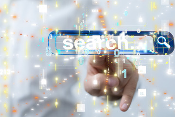 online search bar engine touch digital 3d