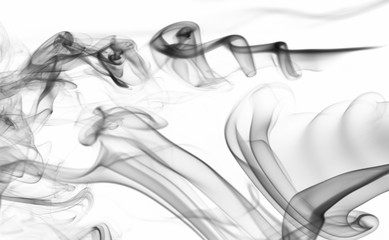Abstract gray transparent flowing smoke
