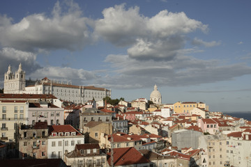 panoramic view of Alfama in Lisbon