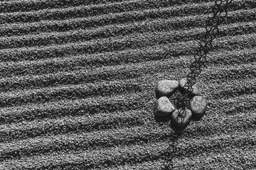 japanese stone garden with water chain