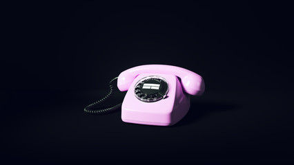 Vintage 80s Pink Telephone Rotary Dial	