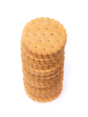 Stack of double round biscuit cookies