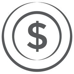 
Dollar coin icon in modern style 
