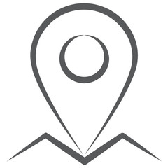 
Map marker icon in brush stroke style, location vector 
