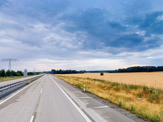 Asphalt road and beautiful nature landscape