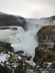 Gullfoss waterfalls in Iceland in the winter