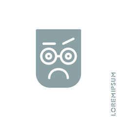 Thinking face emoji icon. style sign for mobile concept and web design. Emoji pondering face simple vector icon. Symbol, logo illustration. Pixel perfect vector graphics Confused. Gray on white backgr