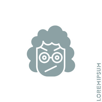 Angry girl, woman icon vector. Furious Face Emoticon Icon Vector Illustration. Style. gray on white background