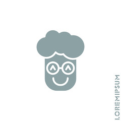 Smile boy, man icon. Happy, laughing, emotions icon. Simple vector expression of mood icons for ui and ux, website or mobile application. gray on white background