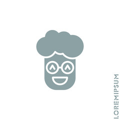 Laughing, emoticon boy, man icon. Fun, face vector. Humor, smile, positive symbol. style sign for mobile concept and web design. Smile symbol logo illustration. vector graphics - Vector. gray on white