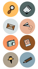 Vector social media icons. A set of colorful design templates for icons and logos-the highlight of the history of social networks.