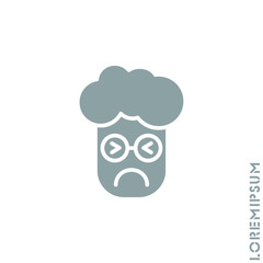 Sad Cry Stressful Emoticon boy, man Icon Vector Illustration. Style. Angry icon vector, emotion symbol. Modern symbol for web and mobile apps web. gray on white background 