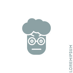 Confused Thinking Emoticon boy, man Icon Vector Illustration. Style. Whatever Face Emoticon Icon Vector Illustration. Angry icon vector. gray on white background