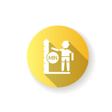 recommend clip art: Height limit yellow flat design long shadow glyph icon. Waterpark safety policy, amusement park rule. Entertainment attraction, aqua park slide with restriction. Silhouette RGB color illustration