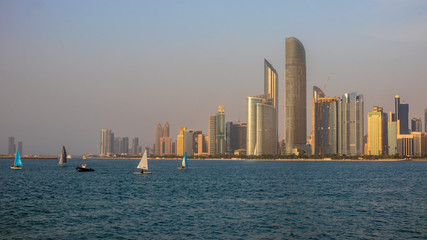 Fototapeta na wymiar Sea view from Abu Dhabi city, United Arab Emirates.
