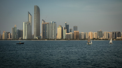 Naklejka premium Sea view from Abu Dhabi city, United Arab Emirates.