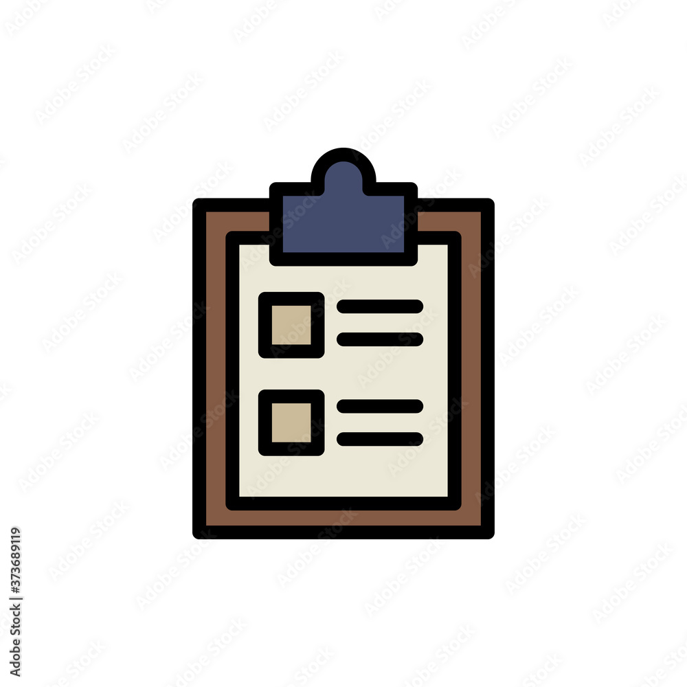 Poster clipboard document icon. simple color with outline vector elements of cabinet accessories icons for 