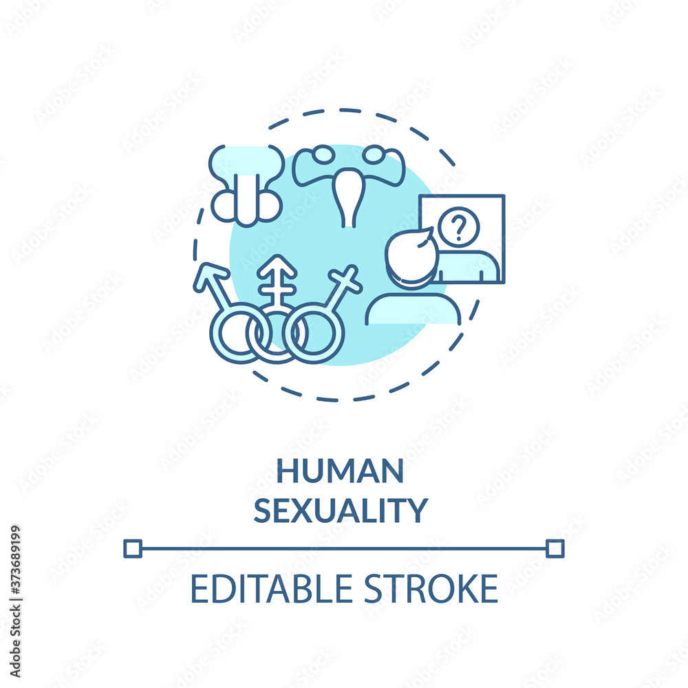 Wall mural human sexuality concept icon. physiological and psychological aspects of sex education. sexual diver