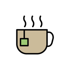 Cup tea icon. Simple color with outline vector elements of cabinet accessories icons for ui and ux, website or mobile application