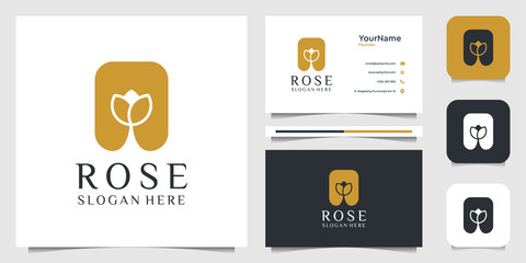 Fototapeta na wymiar Rose logo illustraction vector graphic design. Good for spa, decoration, yoga, feminine, icon, advertising, and business card