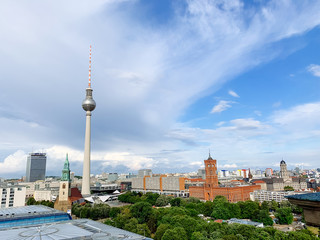 Naklejka premium Skyline aerial view of Berlin city, Germany.