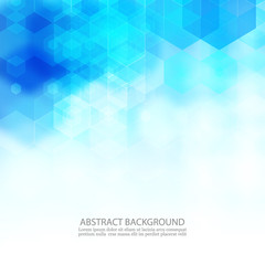 Abstract science background hexagon geometric design.Vector background blue