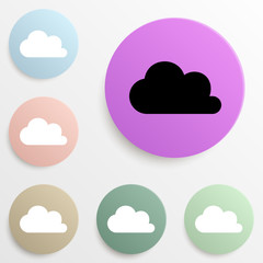 cloud badge color set. Simple glyph, flat vector of web icons for ui and ux, website or mobile application