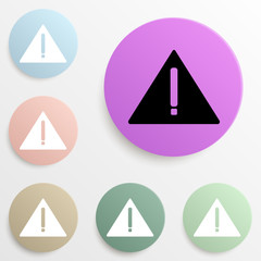 exclamation point in a triangle badge color set. Simple glyph, flat vector of web icons for ui and ux, website or mobile application
