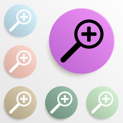 magnifier zoom badge color set. Simple glyph, flat vector of web icons for ui and ux, website or mobile application