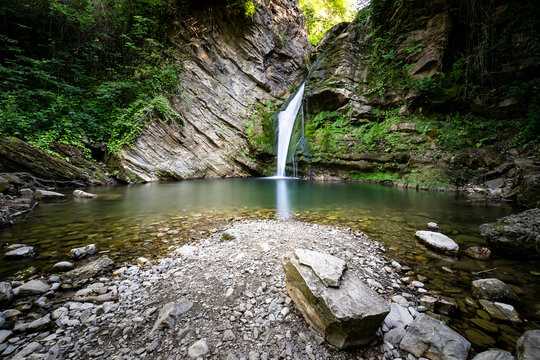 Lovers waterfall in San Fele, Basilicata, Italy
