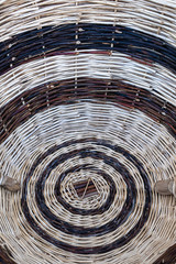 Detail of a traditional hand-woven wooden basket