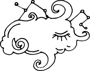 Single image of cute vector cloud. Concept design for decoration.