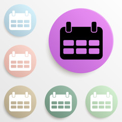 the calendar badge color set. Simple glyph, flat vector of web icons for ui and ux, website or mobile application