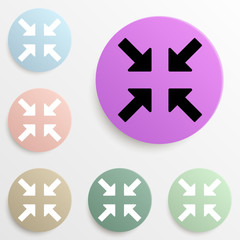 Obraz premium meeting arrows badge color set. Simple glyph, flat vector of web icons for ui and ux, website or mobile application