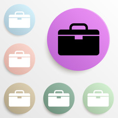 a bag badge color set. Simple glyph, flat vector of web icons for ui and ux, website or mobile application
