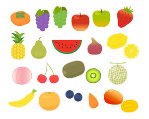 Fruit illustration material set / vector