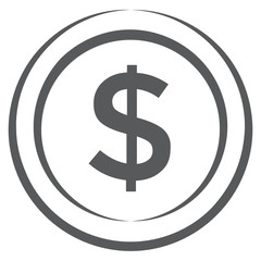 
Coin icon in linear style, dollar coin in editable vector 
