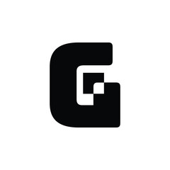 Logo Letter G with pixelate effect style vector design.