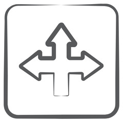 Obraz premium Intersection arrows, road arrows in linear style 