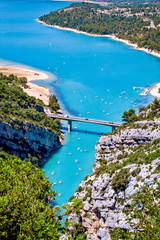 Gorges du Verdon and the artificial lake of Saint-Croix, Provence-Alpes-Côte d'Azur, France.