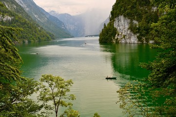 Königssee lake in the mountains of Bavaria.  