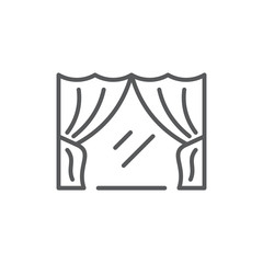 Classic curtain vector icon symbol isolated on white background