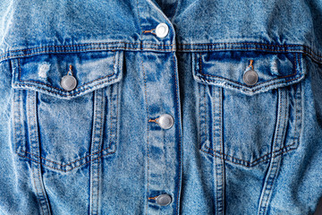 denim jacket pocket close up
