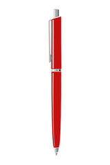 Red vector pen isolated on white background