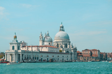 Fototapeta na wymiar View on Cathedral of Santa Maria della Salute in Venice
